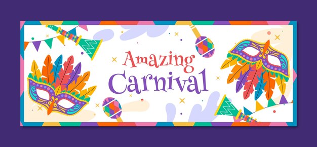 Social media cover template for carnival party celebration