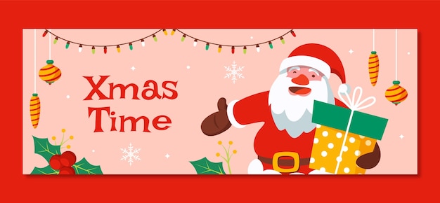 Social media cover template for christmas season market