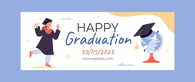 Social media cover template for graduation celebration