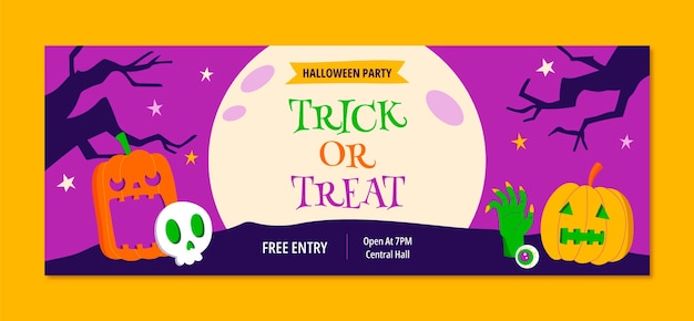 Social media cover template for halloween celebration