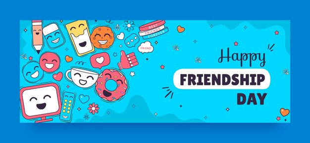 Social media cover template for international friendship day celebration