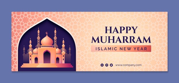 Social media cover template for islamic new year celebration