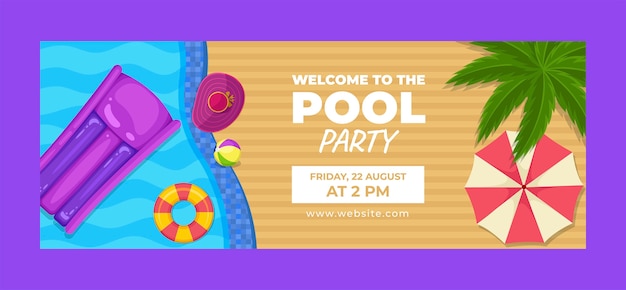 Social media cover template for pool party