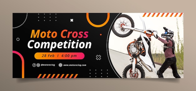 Free Vector social media cover template for racing tournament