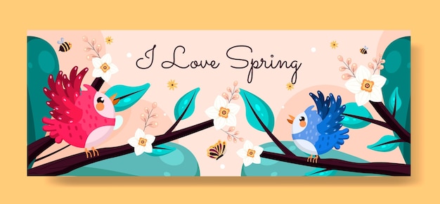 Free vector social media cover template for spring celebration