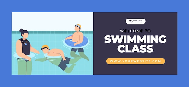 Social media cover template for swimming lessons