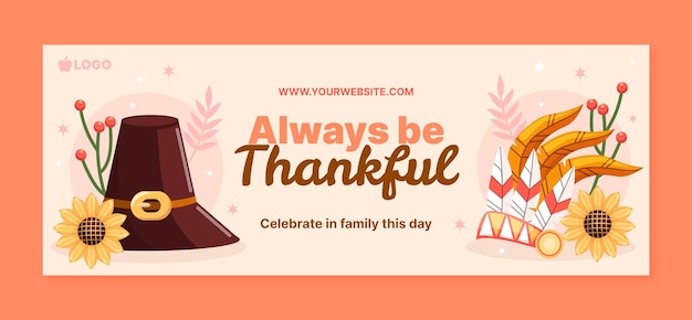 Social media cover template for thanksgiving celebration