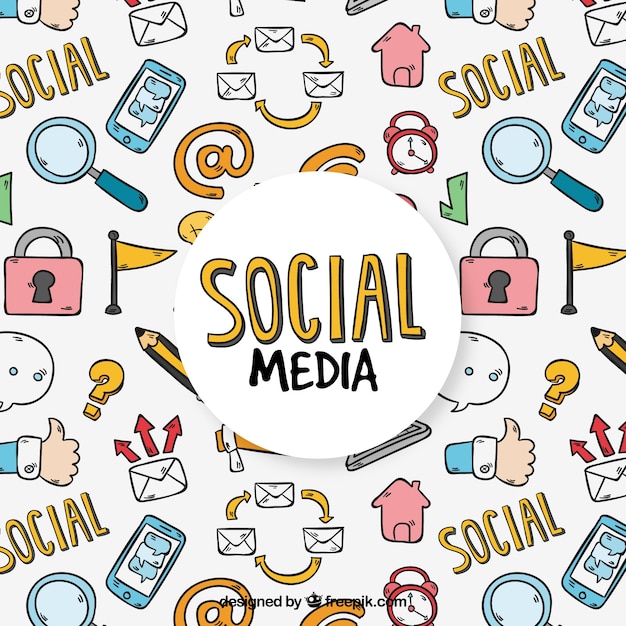 Social media elements background 