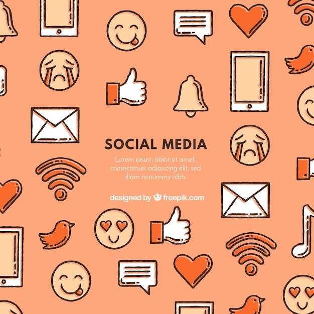 Social media elements background