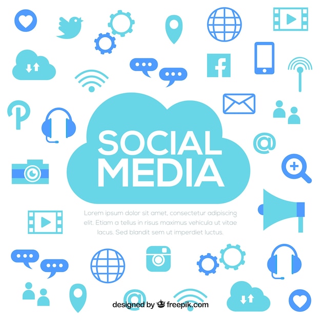 Social media elements background