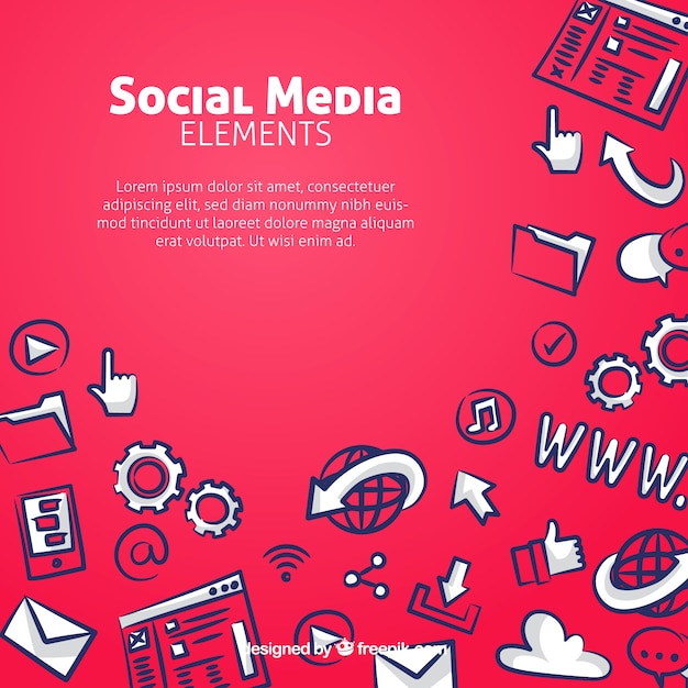 Free Vector social media elements background