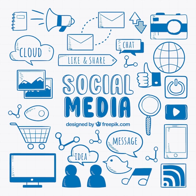 Social media elements background