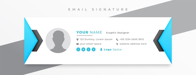 Social media email signature card template design