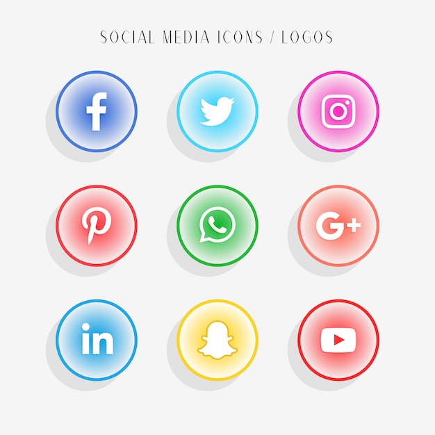 Free Vector social media icons collection