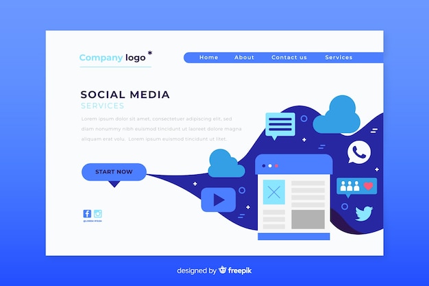 Social media landing page design