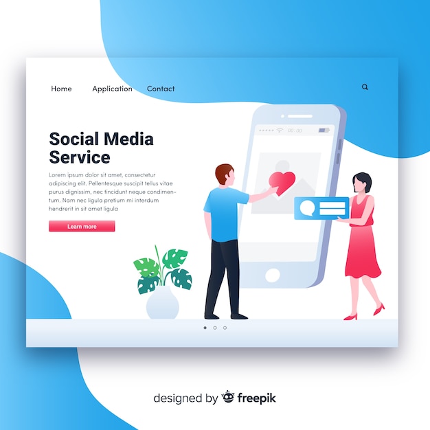 Social media landing page template