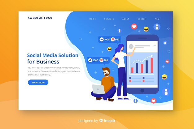 Social media landing page