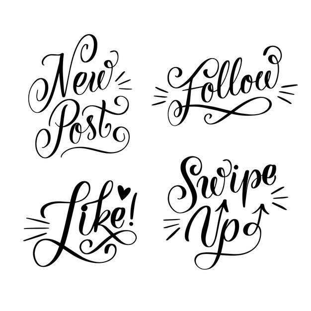 Social media lettering collection