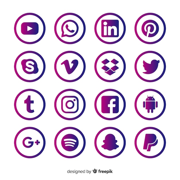 Free Vector social media logo collectio