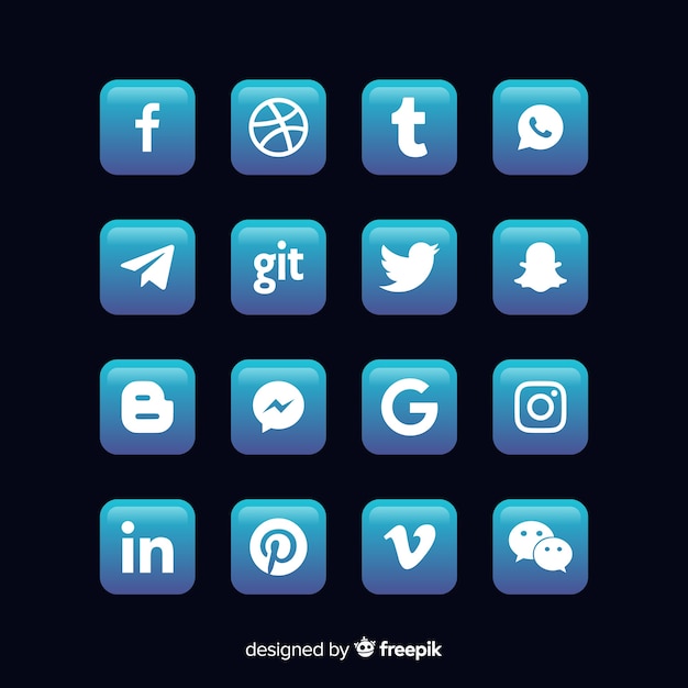 Free Vector social media logo collection