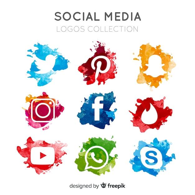 Free Vector social media logo collection