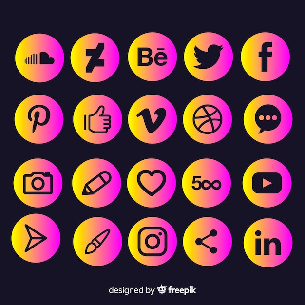 Free Vector social media logo collection