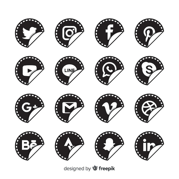 Free Vector social media logo collection