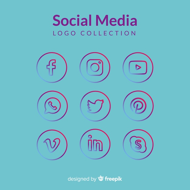 Free Vector social media logo collection