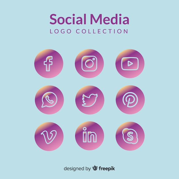 Free Vector social media logo collection