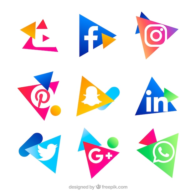 Free Vector social media logos collection in flat style