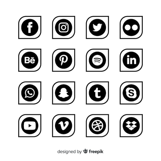 Free Vector social media logotype collection