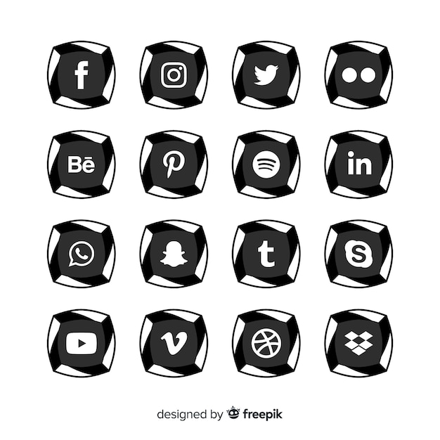 Free Vector social media logotype collection