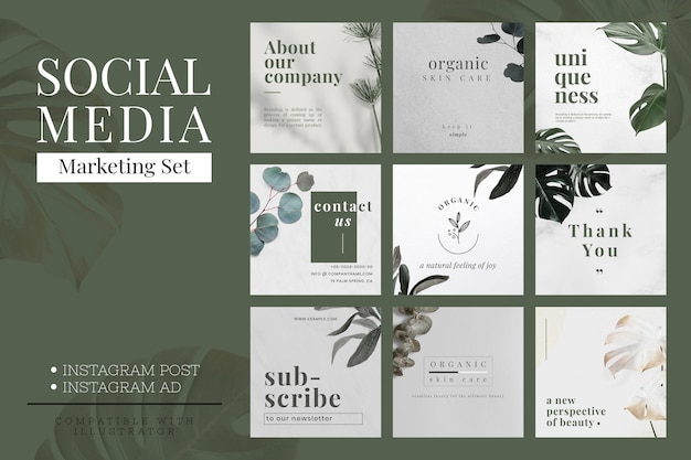 Free Vector social media marketing minimalist banner design template vector