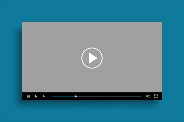 Free Vector social media modern video player mockup template design