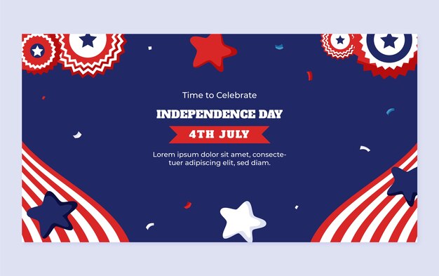 Social media post template for american 4th of july celebration