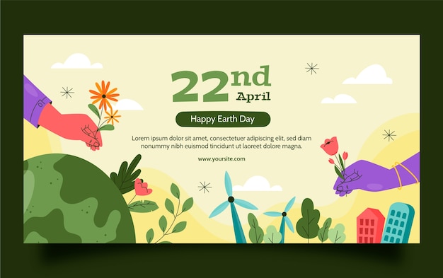 Social media post template for earth day celebration