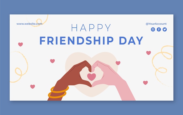 Free Vector social media post template for international friendship day celebration