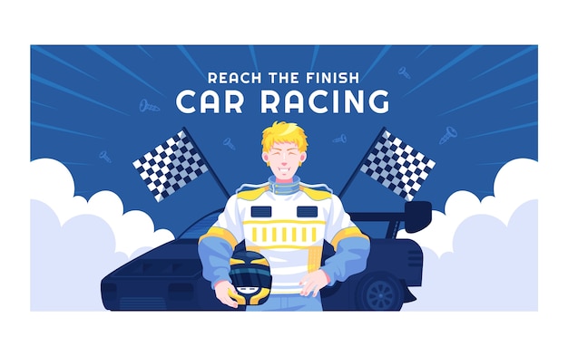 Social media post template for racing tournament