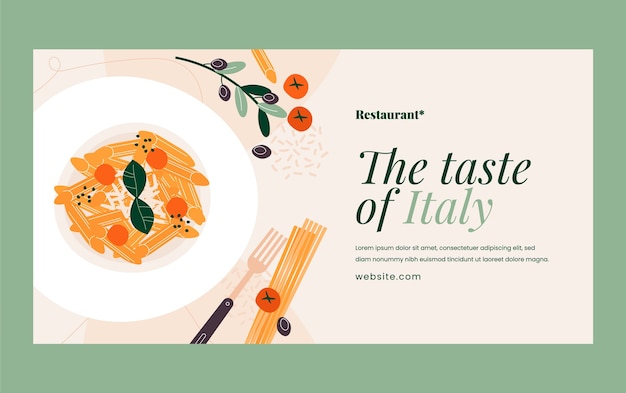 Free vector social media post template for traditional italian food restaurant