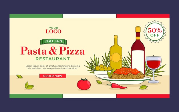 Social media post template for traditional italian food restaurant