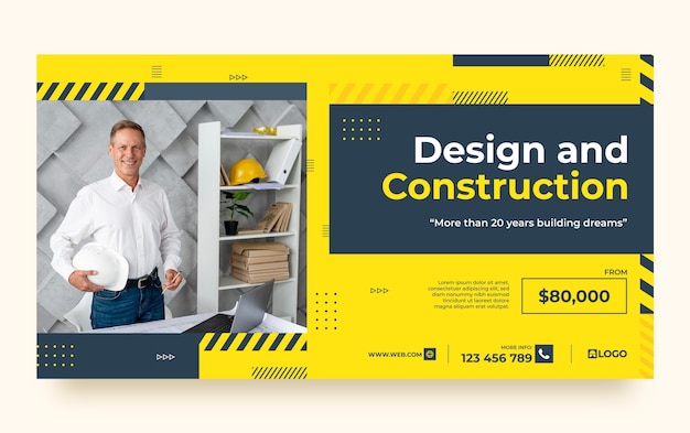 Social media promo template for construction domain