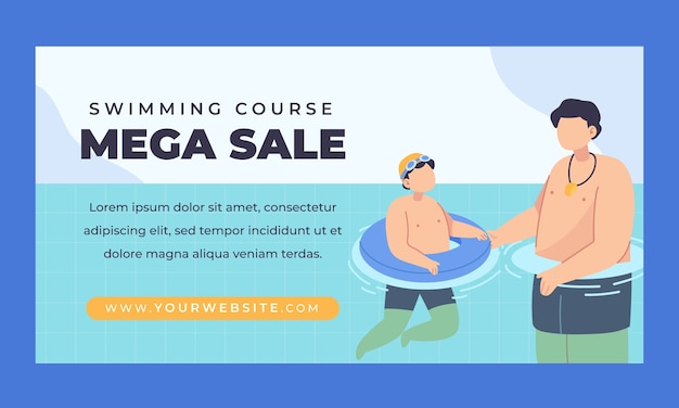 Social media promo template for swimming lessons