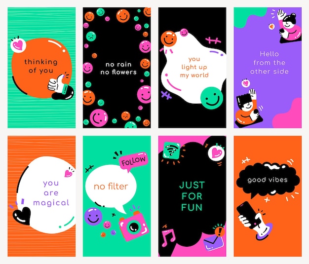 Free Vector social media quote template vector in colorful style