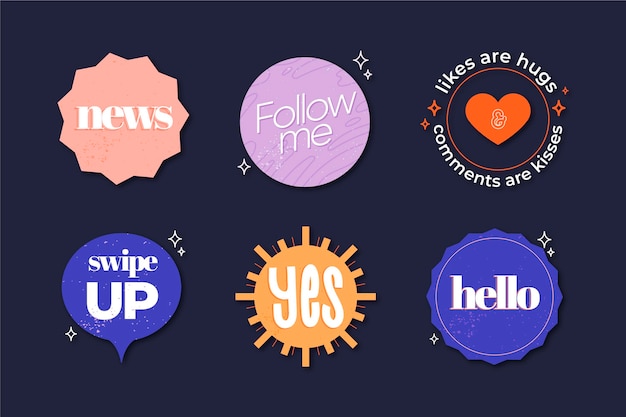 Free vector social media slang bubbles collection