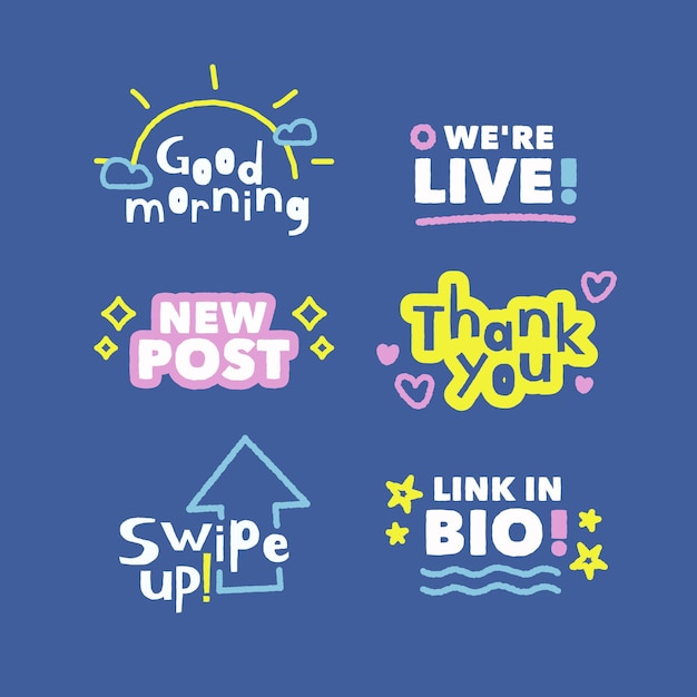 Free vector social media slang bubbles