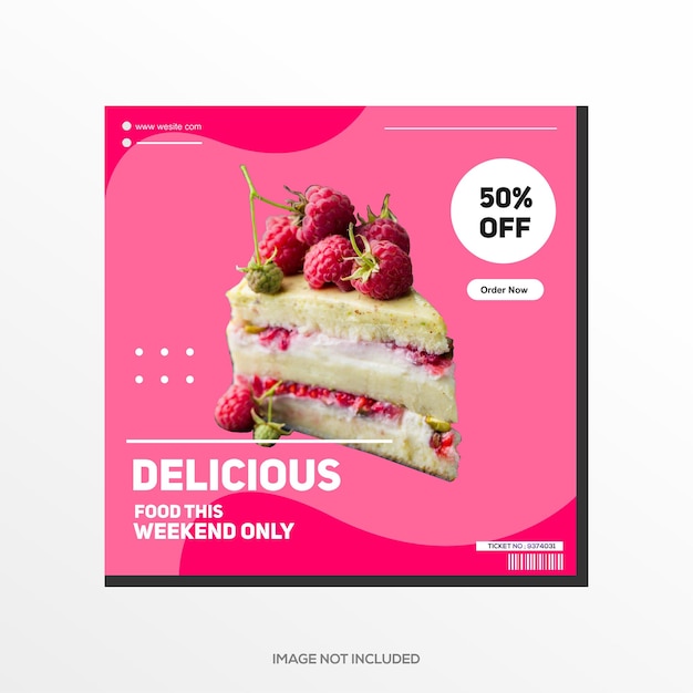 Social media template food and cake design