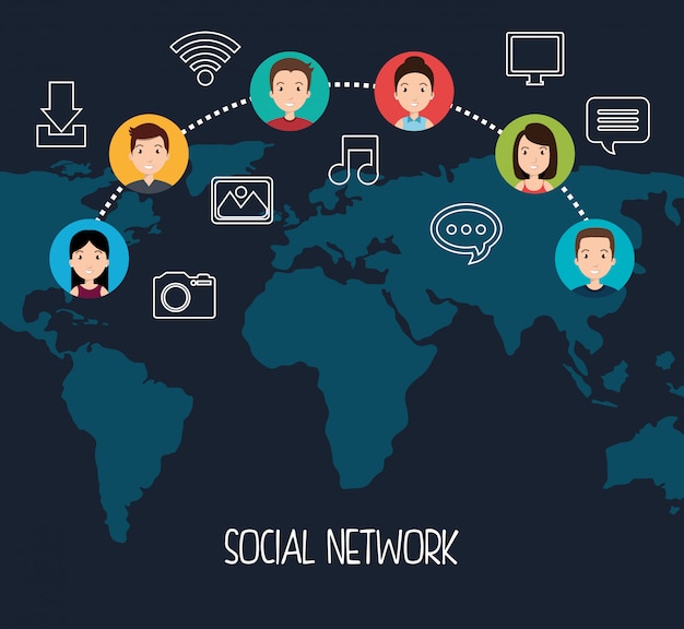 Free Vector social network design 