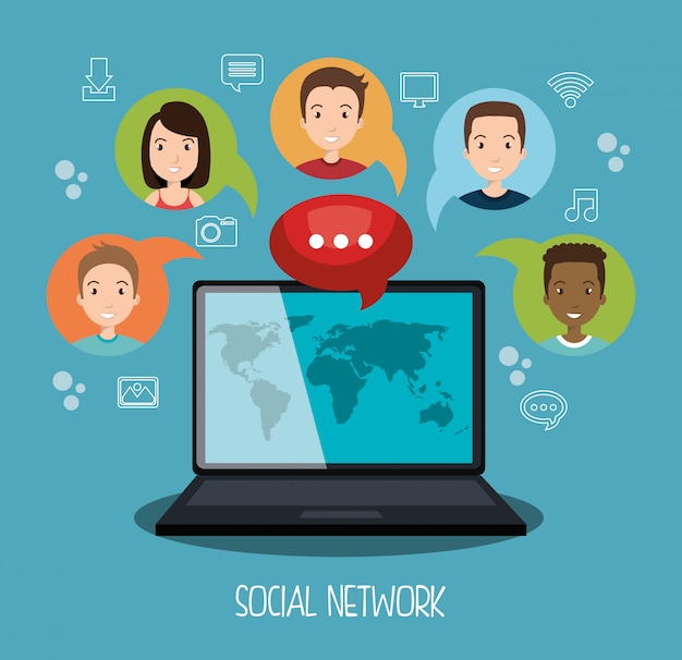 Free vector social network design