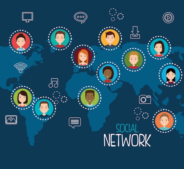 Free Vector social network design 