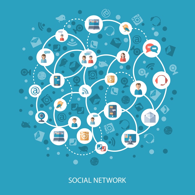 Social networks communication concept